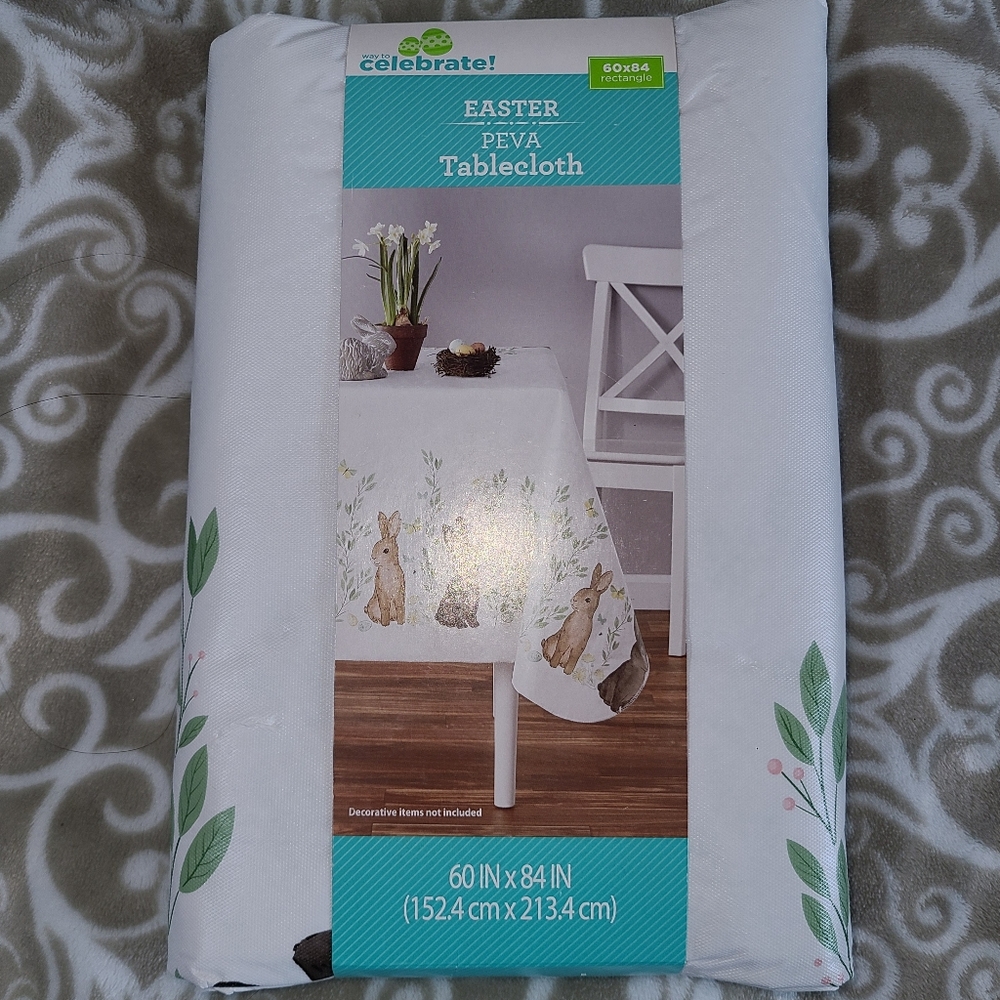WAY TO CELEBRATE Rectangle Easter Peva Tablecloth - Picture 3 of 5